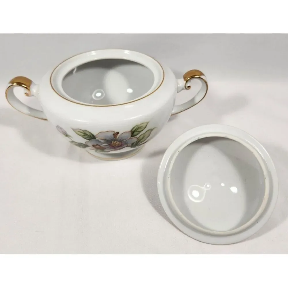 (lot of 3) 1950's Roselyn China DOGWOOD Creamer Sugar Bowl w/Lid Gravy Boat‎